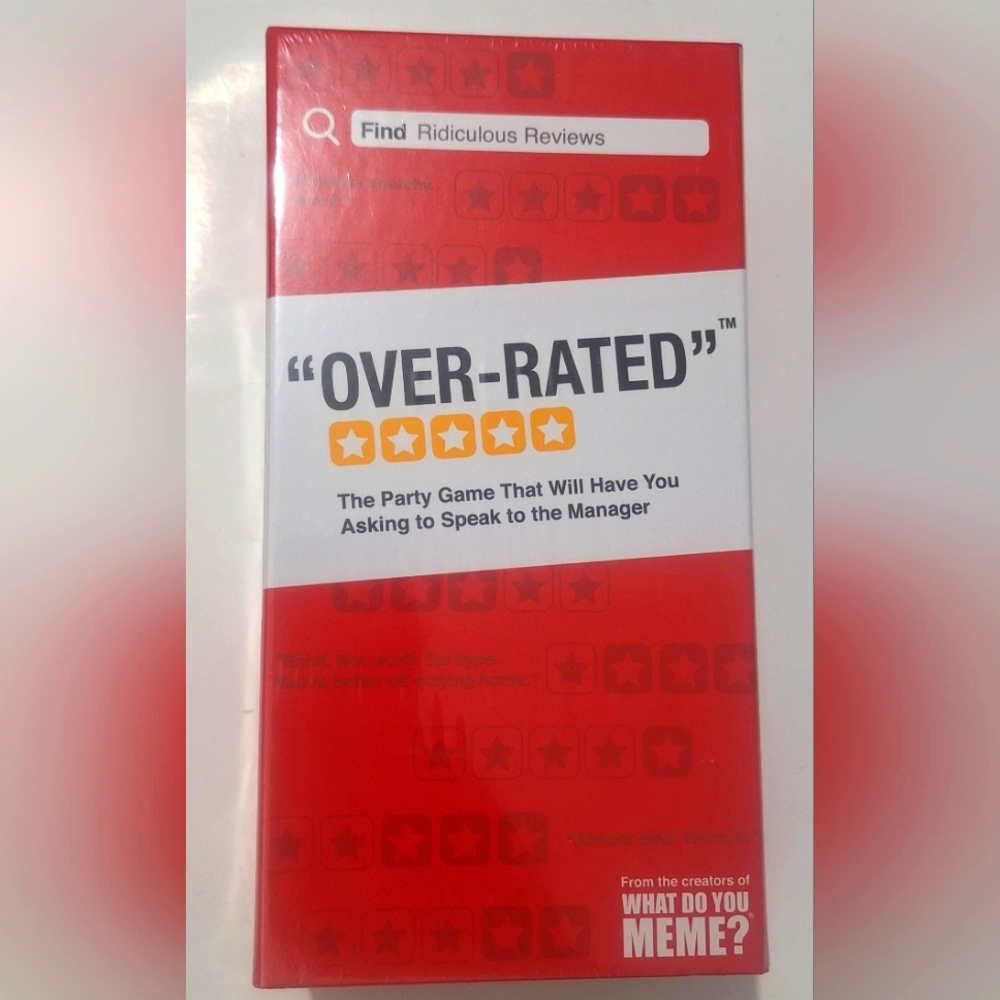 WHAT DO YOU MEME? Over-Rated - The Game of Ridiculous Reviews - Adult Party Game